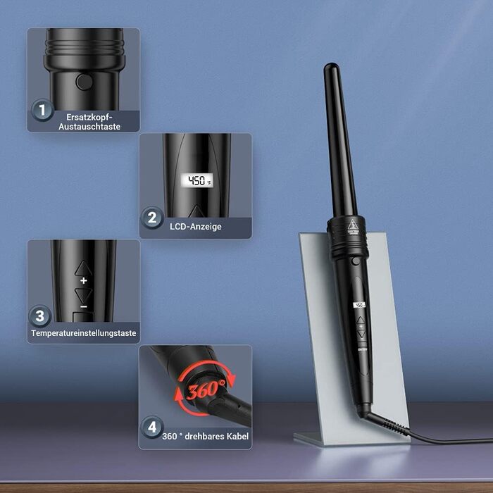 Щипці для завивки волосся 5 в 1 LCD керамічне покриття Багатофункціональні змінні щипці для завивки волосся з рукавичками Комплект