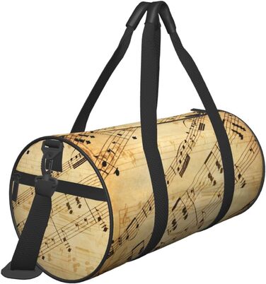 Спортивна сумка-мішок для подорожей з нотним принтом, чорна, універсальний розмір, дорожня сумка
