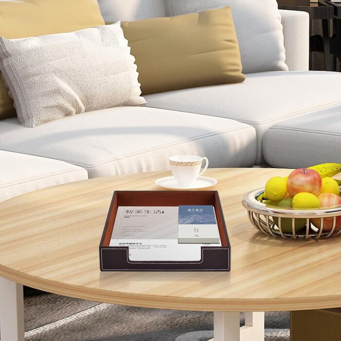 Шкіряний лоток для листів, канцелярське приладдя, органайзер для канцелярського приладдя, журналів, ювелірних виробів, косметики, розкішний тримач для листів та багатоцільова коробка для зберігання, штабелюється, для офісу, кави