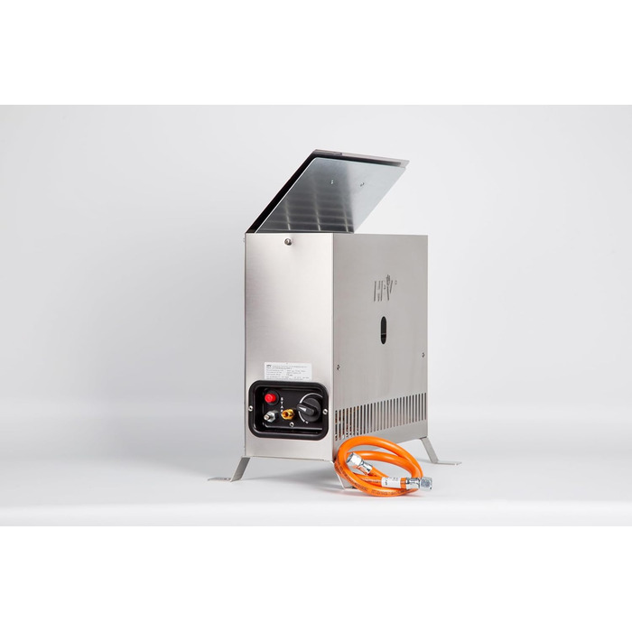 Пропановий газовий обігрівач до 2,0 кВт/год - Портативний, для зовнішнього використання, для теплиць - Нержавіюча сталь - 2000 Вт, 2500 Вт, 2 кВт - Регульований термостат (7C - 32C) - Монтаж на підлогу, настінний монтаж