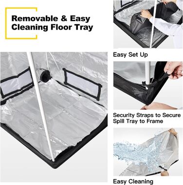 Набір кріплень для рослин з затискачами, 6 шт., товщина 3.2 мм, довжина 2.5 м, міцні, регульовані, вантажопідйомність 68 кг