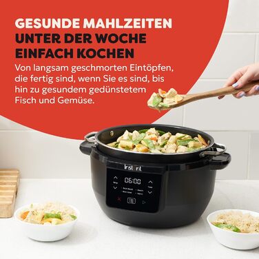 Мультиварка-слоукукер Instant Pot Superior 7,1 л, режими повільного приготування, обсмажування, приготування на парі та підігріву, чаша з антипригарним покриттям