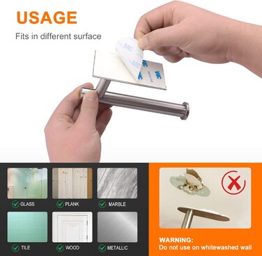 Самоклеючий тримач для туалетного рулону, тримач для туалетного рулону для унітазу без свердління, тримач для туалетного рулону, н