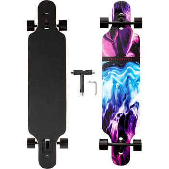 Лонгборд Blue Purple Girl 40" 8-шаровий кленовий скейтборд синій фіолетовий повний комплект з T-tool PU колеса лонгборди для дівчат дорослих юних початківців drop-through cruiser фрірайд дівчачий дизайн оригінал 2025