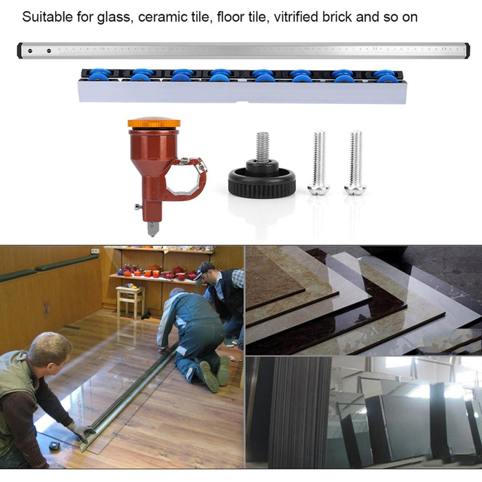 Т-подібний склоріз XTevu, довжина 60 см, штовхаючий склоріз, інструмент для різання плитки, автоматичний набір для різання скла з впорскуванням масла для керамічної плитки, плитки для підлоги та керамограніту