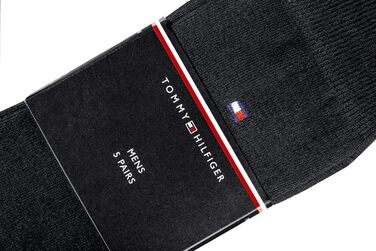 Чоловічі шкарпетки Tommy Hilfiger, 5 пар, класичні повсякденні бізнес-шкарпетки, розмір 43-46, чорні