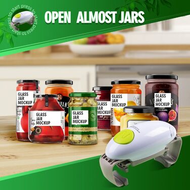 Електричний відкривач для банок YUET, кухонні гаджети, міцний, автоматичний відкривач для нових герметичних банок, відкривач для банок без рук з меншими зусиллями для відкриття - білий