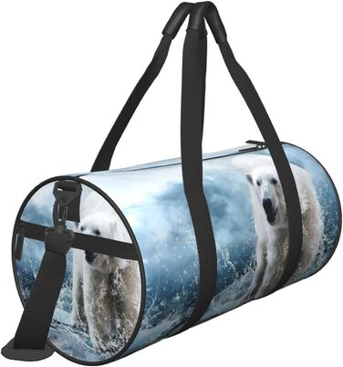 Біла спортивна сумка-мішок з кумедним малюнком білого ведмедя, дорожня сумка для чоловіків та жінок, сумка для подорожей та спорту