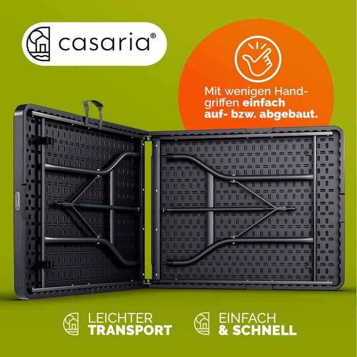 Комплект пивних наметів CASARIA 180 см Складана пивна лавка Широкий стіл Пластикові пивні лавки Пивний стіл Фестивальний намет Пивний набір Складаний стіл Кемпінг Пивний сад Антрацит