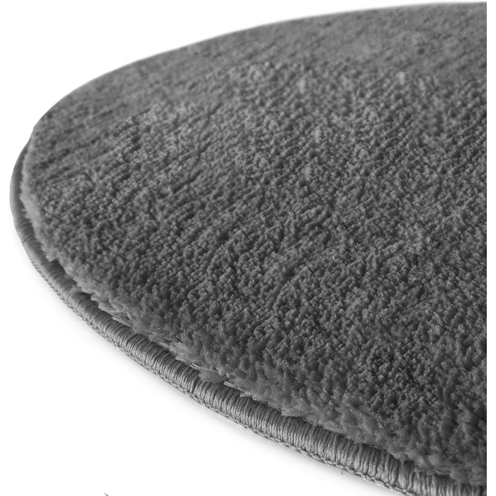 Килимок для ванної KARAT Sky, круглий килимок для ванної, щільний, пухнастий комфорт для вашого дому, нековзний килимок для ванної, що миється, протестований на шкідливі речовини (темно-сірий, 95 см (круглий)) 95 см (круглий) темно-сірий