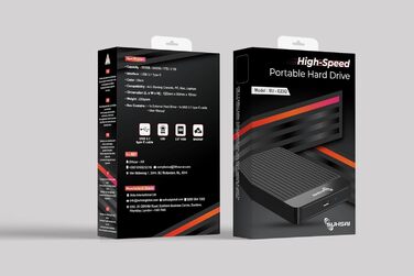 Портативний зовнішній жорсткий диск SUHSAI USB 3.1, 2,5-дюймовий кишеньковий жорсткий диск для резервного копіювання/зберігання, 500 ГБ HDD, тонкий жорсткий диск, сумісний з MacBook, ПК, ноутбуком, настільним комп'ютером, Chromebook (чорний)