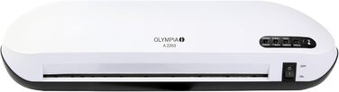 Ламінатор Olympia A 2250 для офісного використання (75-250 мікрон, сучасний дизайн, гаряче та холодне ламінування, професійний ламінатор із зворотним завантаженням, ламінатор для документів та фотографій до DIN A4) білий, одинарний