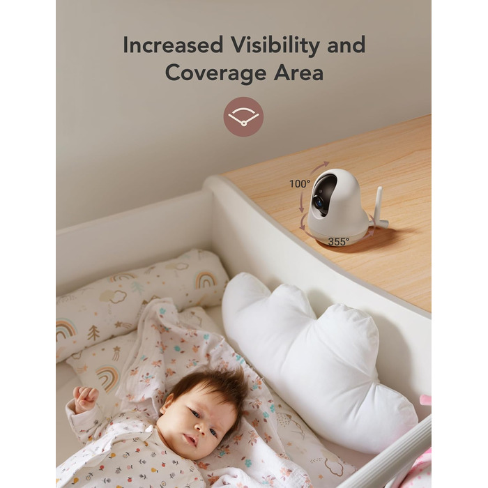 Відеоняня з камерою 5 дюймів, відеоняня з камерою без Wi-Fi, радіоняня з акумулятором 4000 мАг, нічне бачення 720P HD, двосторонні