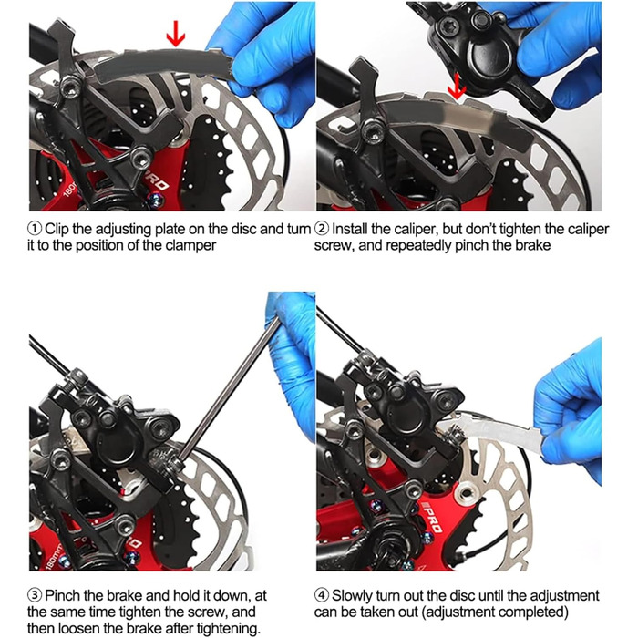 Регулятор велосипедного гальмівного диска XINSUO, інструмент для регулювання дискового гальма, інструмент для вирівнювання гальм з нержавіючої сталі, інструмент для корекції дискового гальма велосипеда з 2 затискачами для дисків проти подряпин для ремонту