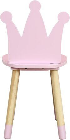 Стілець Home Deco Kids HD6922, дизайн Корона, рожевий, для дітей, дитяча кімната, меблі, декор, дерево, сосна, 28 x 27 x 54 см