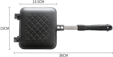 Тостер для сендвічів TAMUME з рифленою поверхнею Антипригарна машина для тортів із міцною ручкою, сендвіч-машина для тостів підходить для використання на плиті (рифлена поверхня)