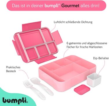 Бумплі Ланчбокс Гурман Дитячий контейнер для обіду з відділеннями, ідеальний для школи та подорожей Міцний ланчбокс, шкільний ланчбокс, стильний дитячий контейнер для їжі, ланчбокс у школу