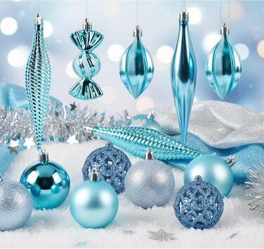 Набір синіх ялинкових кульок 24 шт ilauke