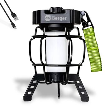Ліхтар для кемпінгу BERGER Trueno Акумуляторний світлодіодний кемпінговий ліхтар із зарядкою через USB Вуличний ліхтар із регульованою яскравістю Бездротовий аварійний ліхтар, ідеально підходить для відключень електроенергії, наметів, походів та майстерен