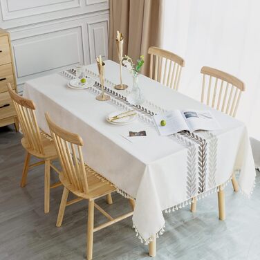 Миється Водонепроникна Скатертина Бавовняна Прямокутна Скатертина Елегантна скатертина з льону 140х180 см для домашньої кухні Обід