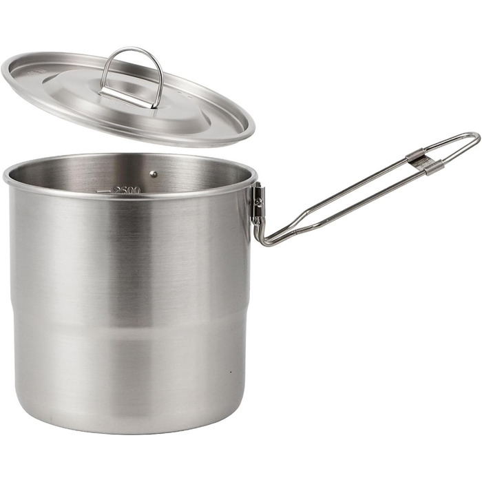 Міцний кемпінговий посуд з нержавіючої сталі, портативні каструлі для приготування їжі на відкритому повітрі з петлею для підвішування для походів та подорожей з рюкзаком, кемпінговий посуд з надійною петлею для підвішування.