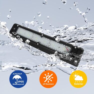 Зовнішнє освітлення Dream Lighting для автофургонів, тент, водонепроникний, IP65, світлодіодний ліхтар для тенту каравану, 12 В, чорний, литий алюміній, 20 см, 12 Вт, 6000 K, холодний білий