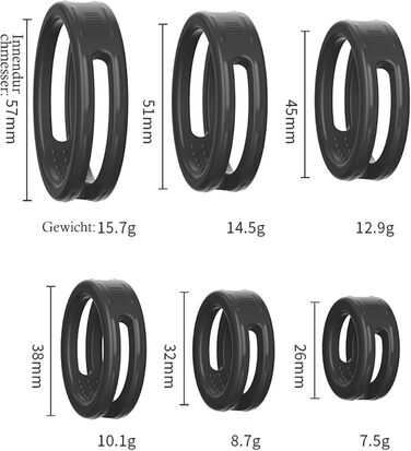 Кілець для півня екстремальний силікон з 3 кільцями для пеніса, кільце для пеніса еластичний силікон, багатофункціональне кільце для яєчок головка кільце півня кільце півень кільце для пеніса секс-іграшка для чоловіків, 6
