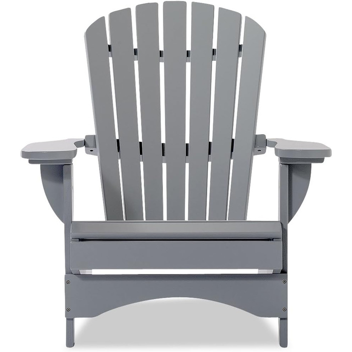 Оригінальні крісла Dream-Chairs з 2007 року Adirondack Chair Comfort de luxe в сірому дереві Садове крісло з ергономічною спинкою Садове крісло для балкона, саду максимальне навантаження 170 кг