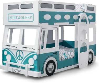 Спальня FSYM з двоярусним ліжком, сучасне двоярусне ліжко, масивне, зелене, біле, 91 см, односпальне ліжко для дітей