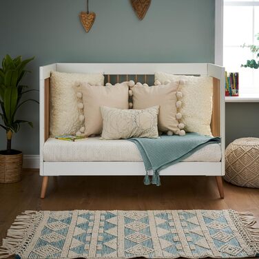 Дитяче ліжко Maya Mini з сосни, натуральне з білим, односпальне