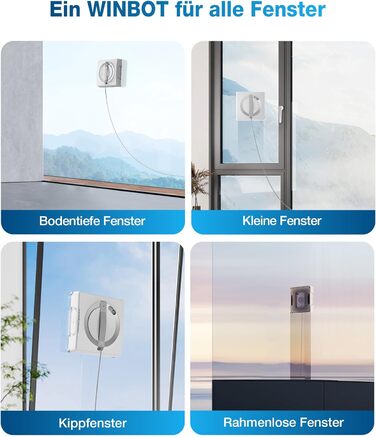 Робот для миття вікон ECOVACS WINBOT W2, режим очищення країв, розпилювач води з трьома соплами, 10-ступенева система захисту, упр