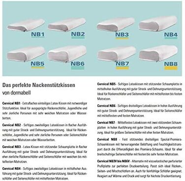 Подушка для підтримки шийного відділу хребта Dormabell з безкоштовною дорожньою сумкою та сумкою для зберігання (NB2)