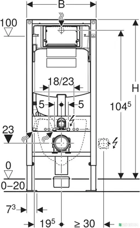 Інсталяція для унітазу / унітазу-біде Geberit Duofix Sigma 111.300.00.5