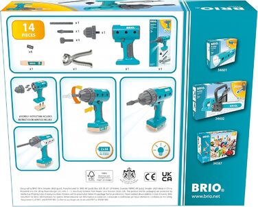 Акумуляторна викрутка BRIO Builder - 34600 Builder - розвиваюча рольова іграшка для дітей віком від 3 років