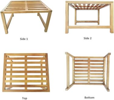 Кухонна полиця Yisen, кухонний органайзер, тримач для спецій, штабелюється, органайзер для полиць з масиву ясена для кухні, для ванної кімнати (комплект з 2 шт.)