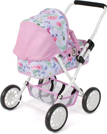 Розумна лялькова коляска, маленька лялькова коляска для дітей від 2 років, Квіти, рожева, 555-53, 2000 -