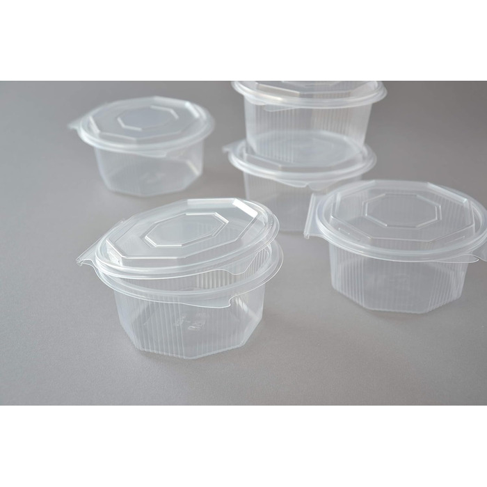 Звичайна побутова восьмикутна коробка, 500 мл. Восьмикутна коробка з відкидною кришкою (одноразова), сучасна, пакувальна коробка, контейнер, 400 штук, 500 мл, пластик, рекомендується ручне миття.