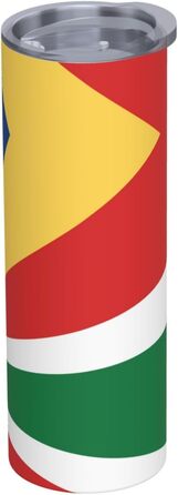 Кухоль з прямою трубочкою, дизайн прапор Сейшельських островів, друкований, дорожній кухоль, підходить для кемпінгу, офісу та дому, 590 мл