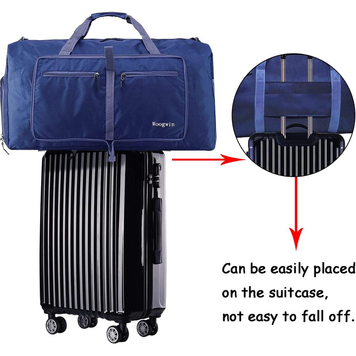 Велика складна дорожня сумка об&39ємом 60 л для чоловіків та жінок з відділенням для взуття, водонепроникна, сумка для сауни, дорожня сумка для спорту, відпустки, спортзалу, ночівлі, нова, темно-синя