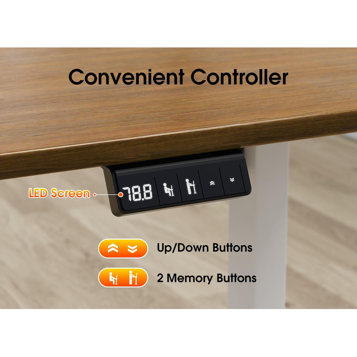 Електрична регульована по висоті рама столу, регульована по висоті рама столу з потужним двигуном, пам&39яттю положення та функцією запобігання зіткненням, 1 двигун, чорний колір