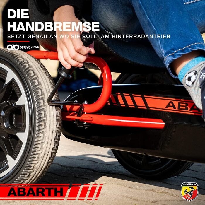 Екшн-велосипеди Motors GoKart Abarth FS595 Kettcar - Картинг - Педальний автомобіль з ручним гальмом - Закритий корпус з ланцюгом