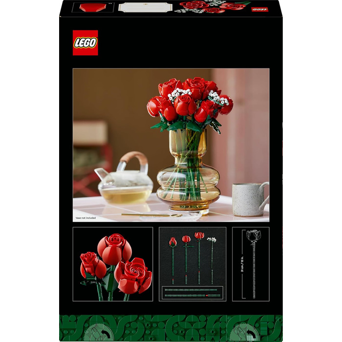 Конструктор LEGO Icons Bouquet of Roses 10328, 822 деталі, штучні троянди