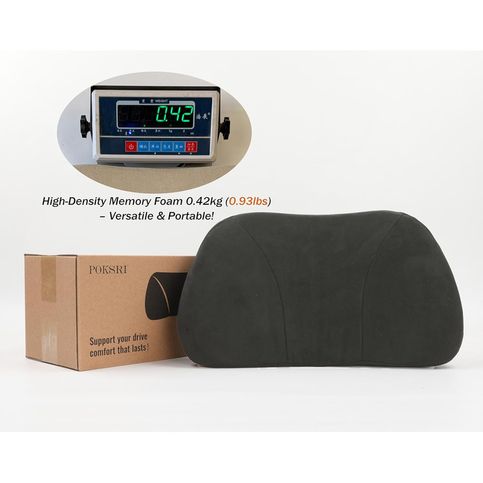 Поперекова опорна подушка для автомобіля, наповнювач з піни з пам&39яттю форми та приємна для шкіри оксамитова шкіра повторює форму талії та підвищує комфорт, портативна для автомобіля, офісу та крісла-реклайнера, 39x22 см Чорного кольору