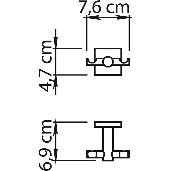 Вішалка для одягу Gedy Brushed Fuji подвійна 7,6х6,9х4,7 см шліфована