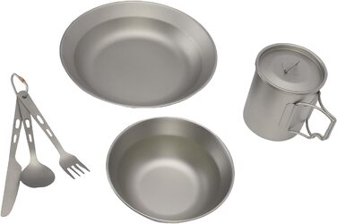Набір столових приборів для кемпінгу, портативний посуд, багаторазова тарілка, миска, чашка, ніж, виделка, ложка, легкий посуд для подорожей на природі, ідеально підходить для пікніків та походів