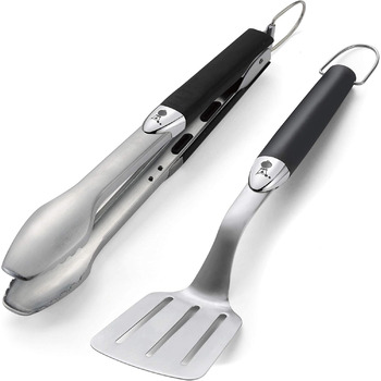 Набір для барбекю Weber 6645 компактний 2-компонентний, щипці та токар, нержавіюча сталь, чорний одинарний