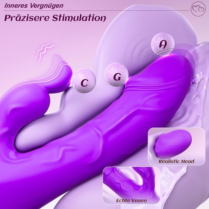 Rabbit-вібратор Gobeken, фіолетовий, 3в1, 10 режимів