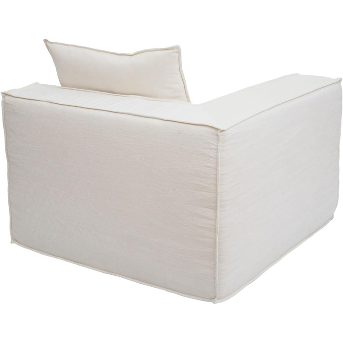 Диван-готель з оттоманкою, модульне розкладання праворуч/ліворуч, тканина/текстиль 63x270x190 см - кремовий, 54