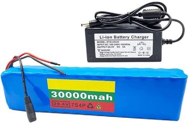Акумулятор для електровелосипеда 24V 30Ah, 24V 29.4V 30Ah, літій-іонний акумулятор для велосипеда, водонепроникний, ПВХ, із вбудованим зарядним пристроєм BMS, для електровелосипедного двигуна потужністю 200W 350W 400W 500W XT60/T, штекер 24V 30AH XT60