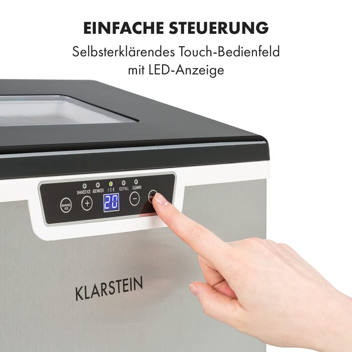 Льодогенератор 3 л, Ice Cube Machine для 20 кг подрібненого льоду та кубиків льоду, міні Ice Cube Machine, кубики льоду середнього розміру, самоочищувальний льодогенератор